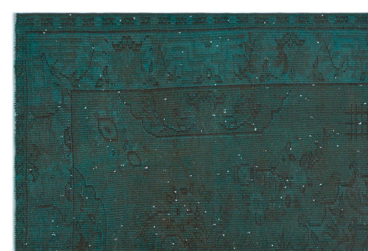 Turquoise  Over Dyed Vintage Rug 6&#39;1&#39;&#39; x 9&#39;0&#39;&#39; ft 186 x 275 cm