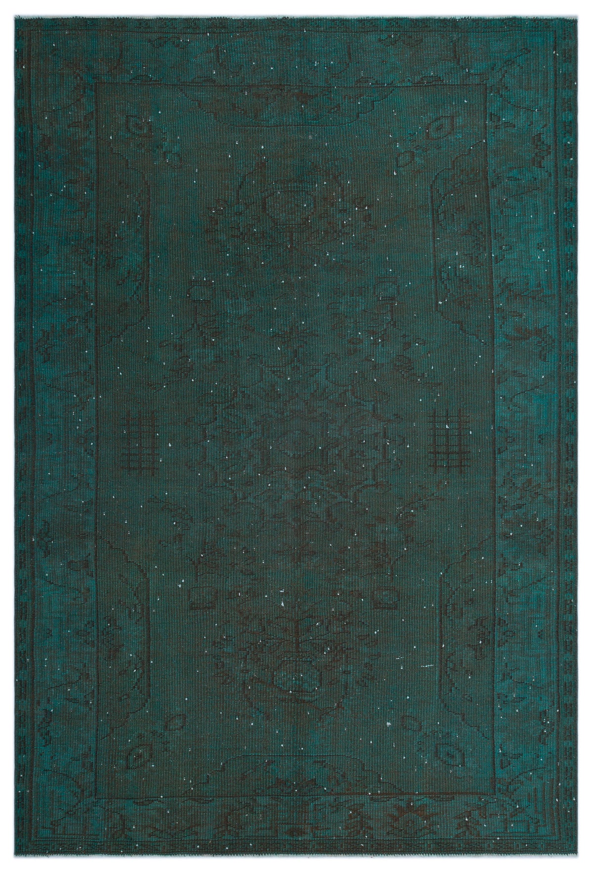 Turquoise  Over Dyed Vintage Rug 6&#39;1&#39;&#39; x 9&#39;0&#39;&#39; ft 186 x 275 cm
