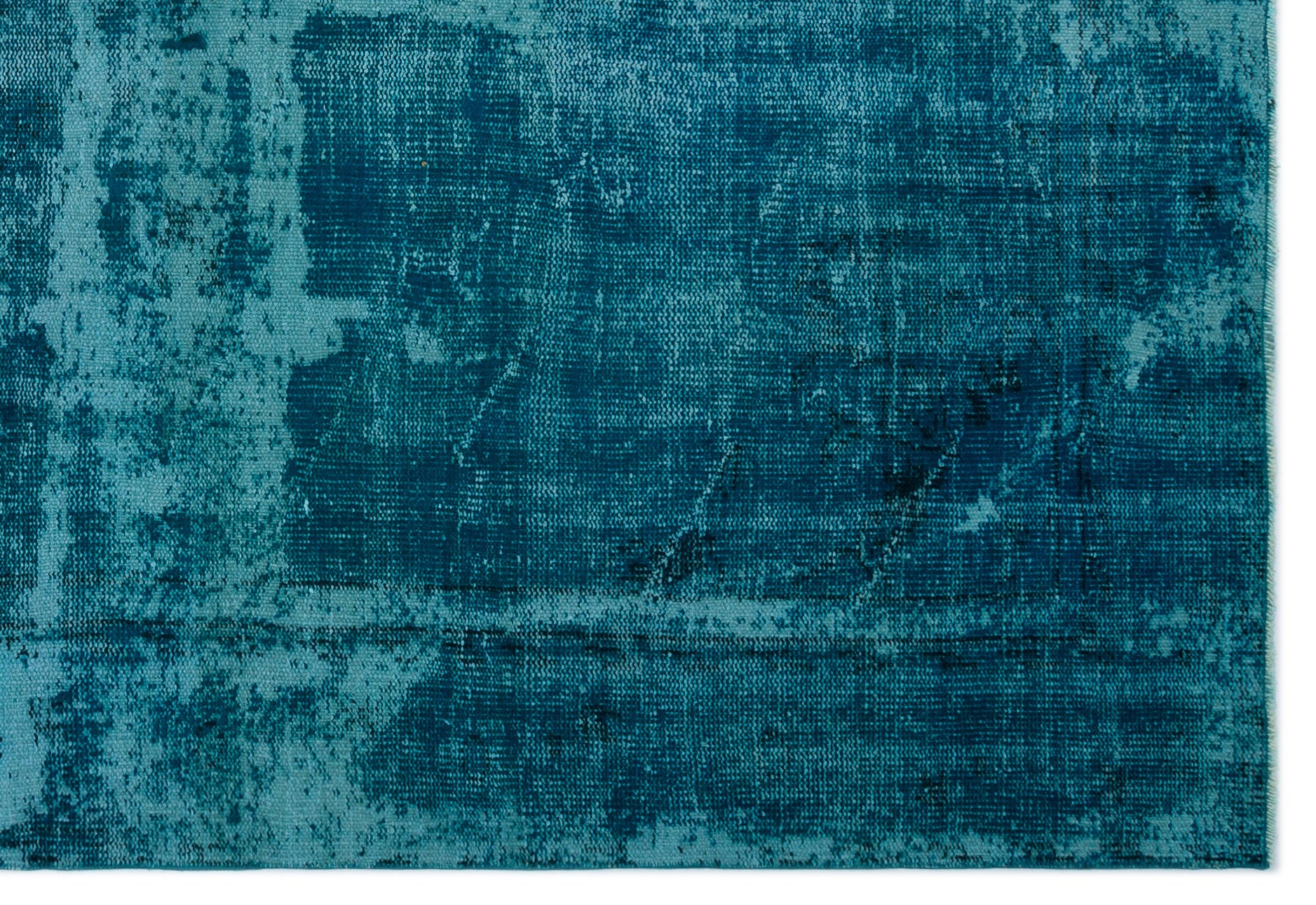 Turquoise  Over Dyed Vintage Rug 6'1'' x 8'11'' ft 185 x 272 cm