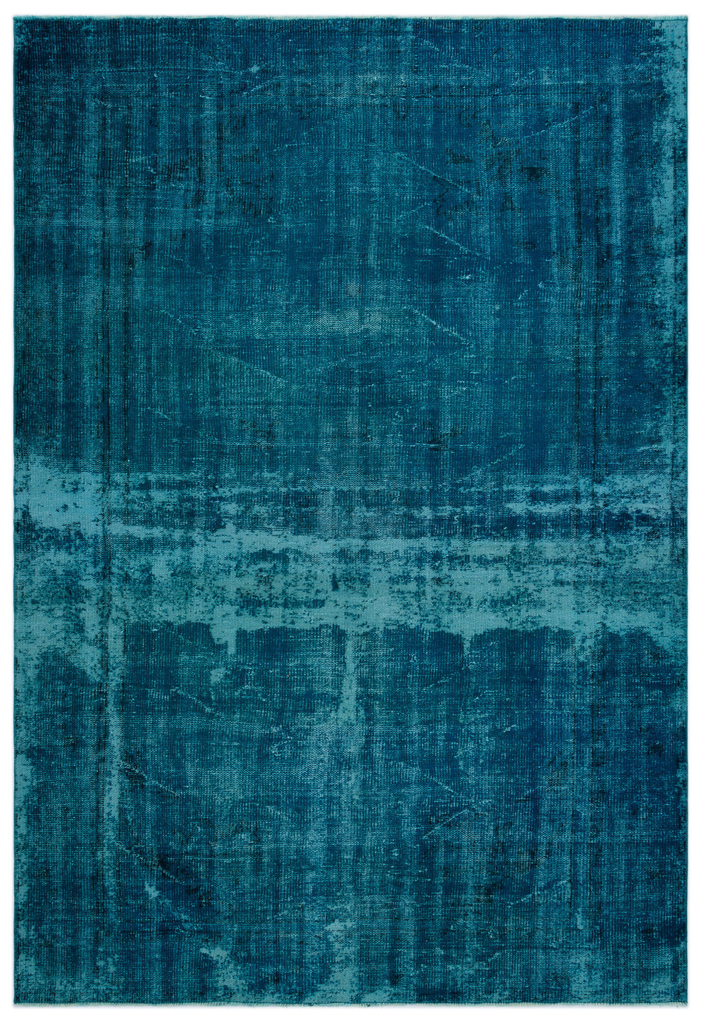 Turquoise  Over Dyed Vintage Rug 6'1'' x 8'11'' ft 185 x 272 cm