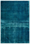 Turquoise  Over Dyed Vintage Rug 6'1'' x 8'11'' ft 185 x 272 cm