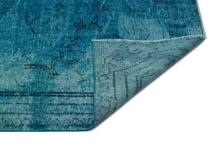 Turquoise  Over Dyed Vintage Rug 6'2'' x 8'9'' ft 189 x 267 cm
