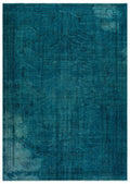 Turquoise  Over Dyed Vintage Rug 6'2'' x 8'9'' ft 189 x 267 cm