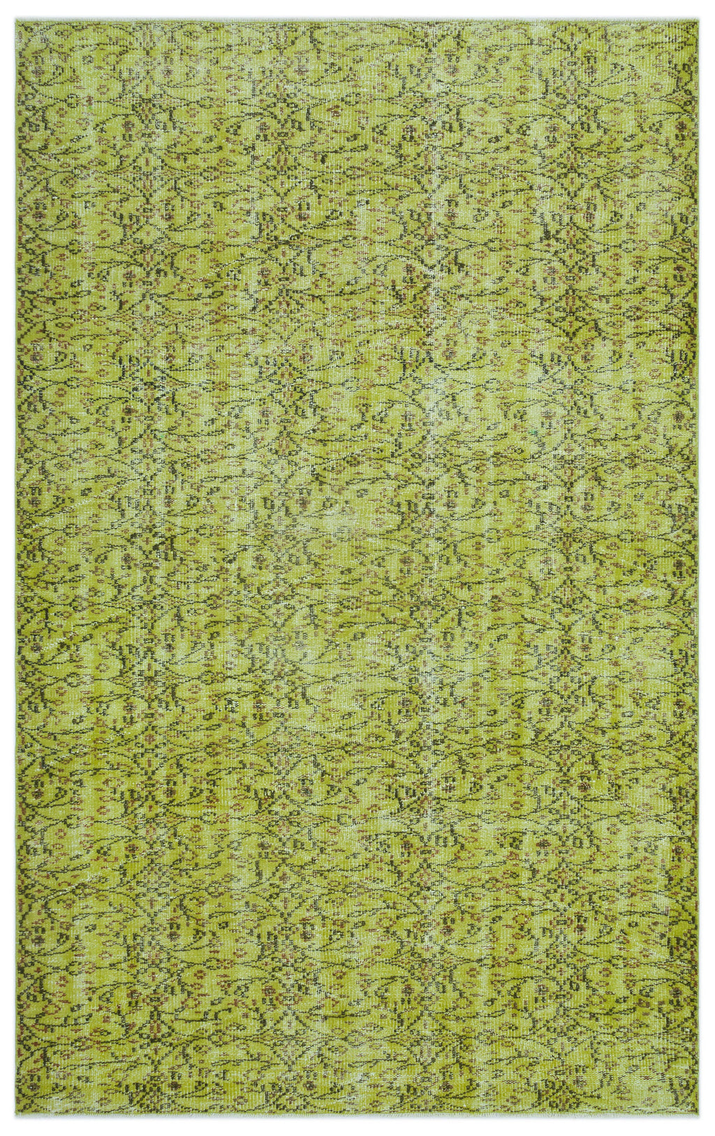 Green Over Dyed Vintage Rug 5'5'' x 8'8'' ft 166 x 264 cm