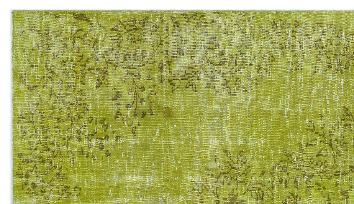 Green Over Dyed Vintage Rug 5&#39;1&#39;&#39; x 8&#39;12&#39;&#39; ft 156 x 274 cm
