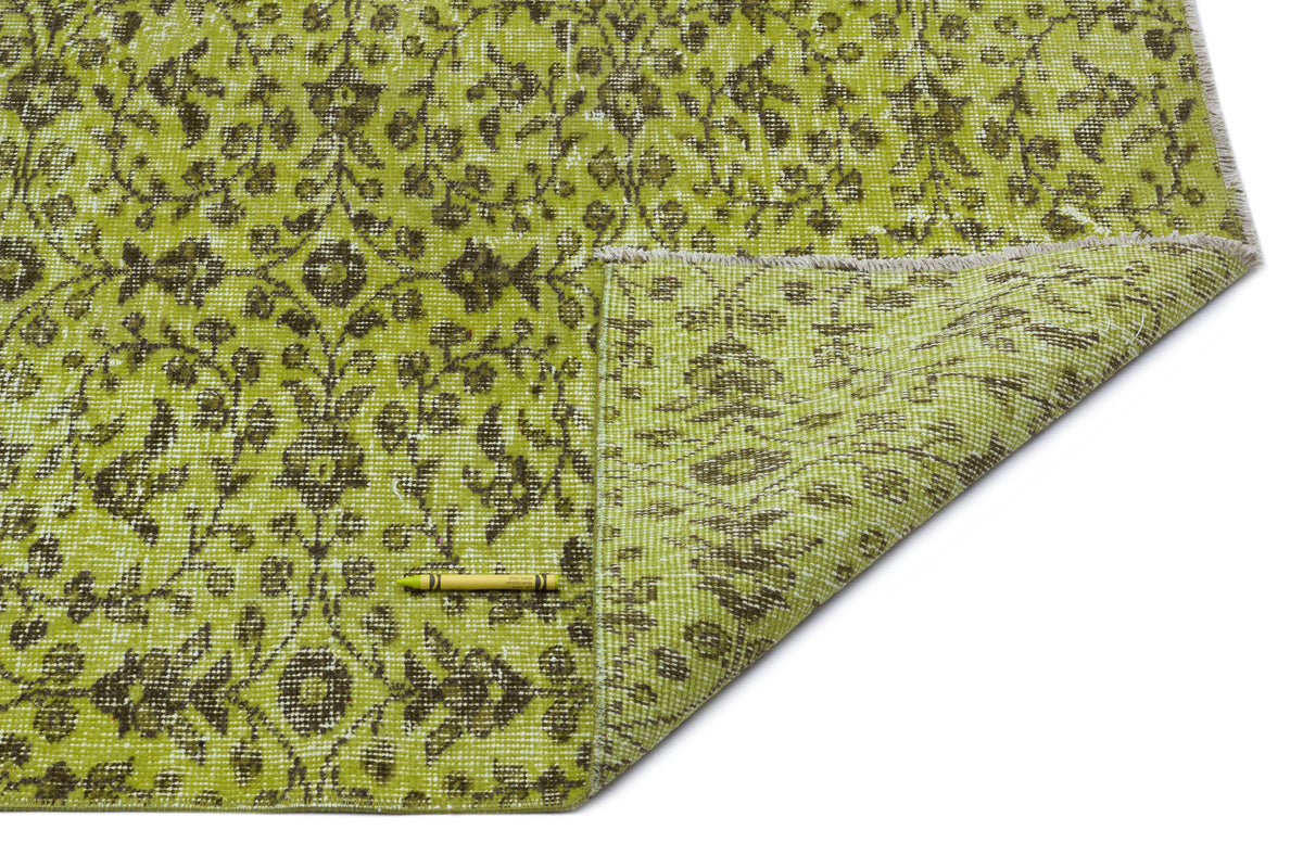 Green Over Dyed Vintage Rug 5&#39;0&#39;&#39; x 8&#39;3&#39;&#39; ft 153 x 252 cm
