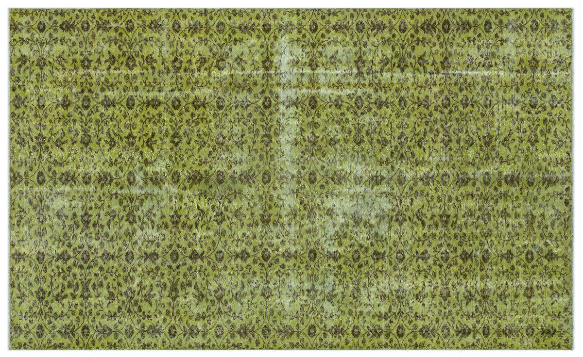 Green Over Dyed Vintage Rug 5&#39;0&#39;&#39; x 8&#39;3&#39;&#39; ft 153 x 252 cm