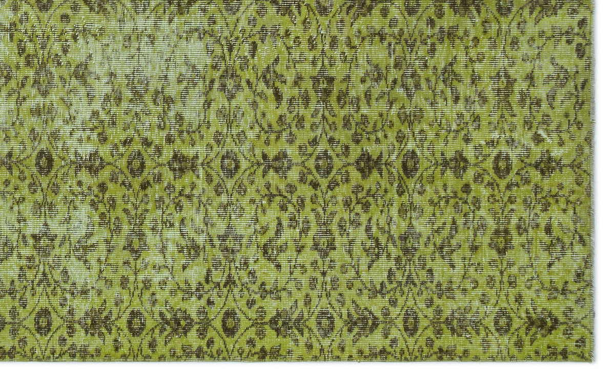 Green Over Dyed Vintage Rug 5&#39;0&#39;&#39; x 8&#39;3&#39;&#39; ft 153 x 252 cm