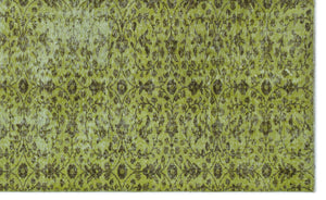 Green Over Dyed Vintage Rug 5'0'' x 8'3'' ft 153 x 252 cm