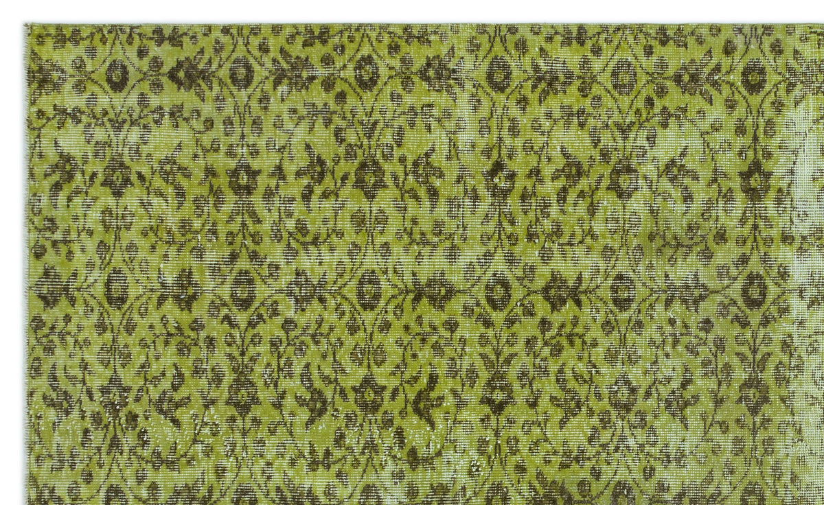 Green Over Dyed Vintage Rug 5&#39;0&#39;&#39; x 8&#39;3&#39;&#39; ft 153 x 252 cm