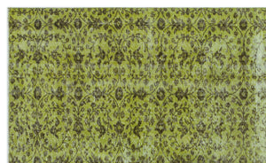 Green Over Dyed Vintage Rug 5'0'' x 8'3'' ft 153 x 252 cm