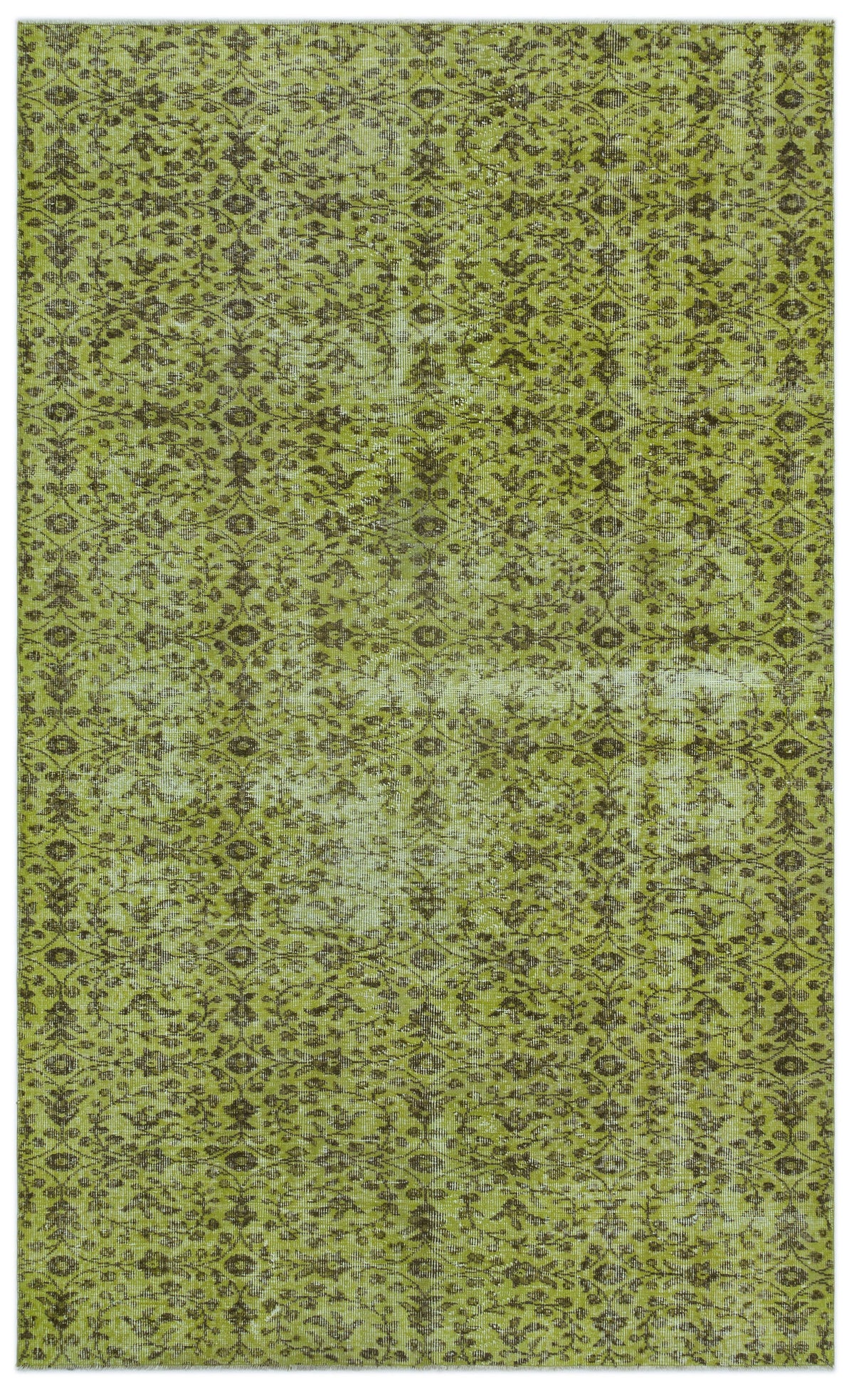 Green Over Dyed Vintage Rug 5&#39;0&#39;&#39; x 8&#39;3&#39;&#39; ft 153 x 252 cm
