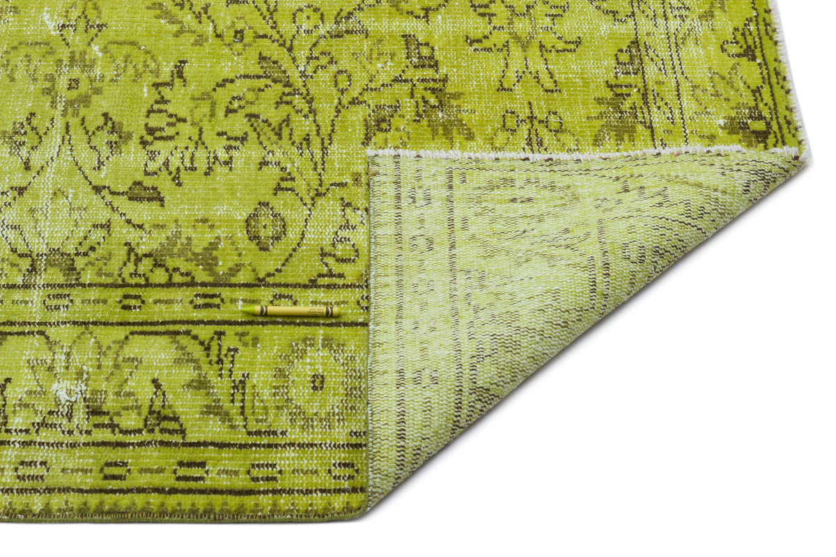 Green Over Dyed Vintage Rug 5&#39;11&#39;&#39; x 9&#39;6&#39;&#39; ft 180 x 290 cm