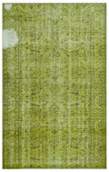 Green Over Dyed Vintage Rug 5'11'' x 9'6'' ft 180 x 290 cm