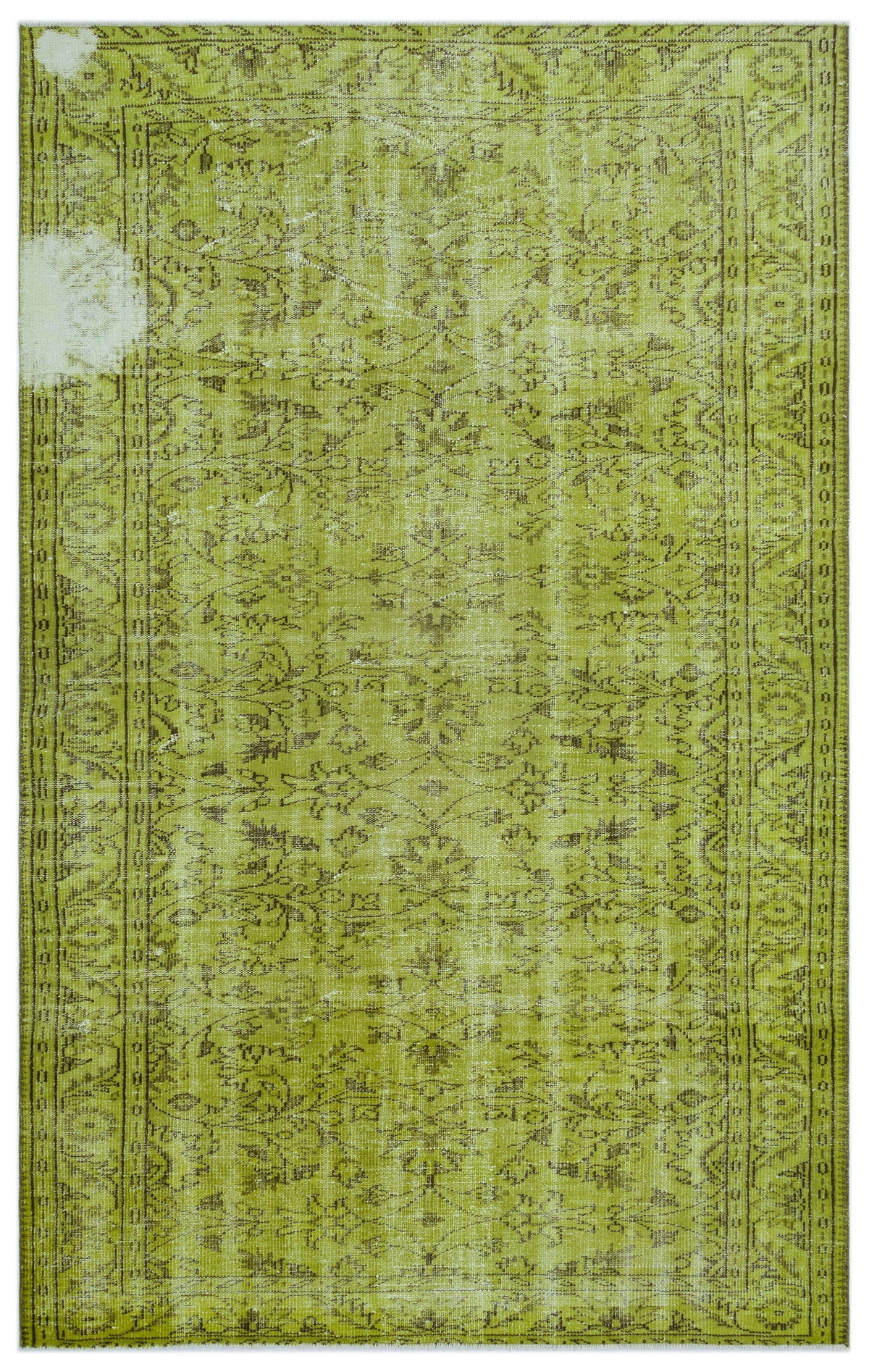 Green Over Dyed Vintage Rug 5&#39;11&#39;&#39; x 9&#39;6&#39;&#39; ft 180 x 290 cm