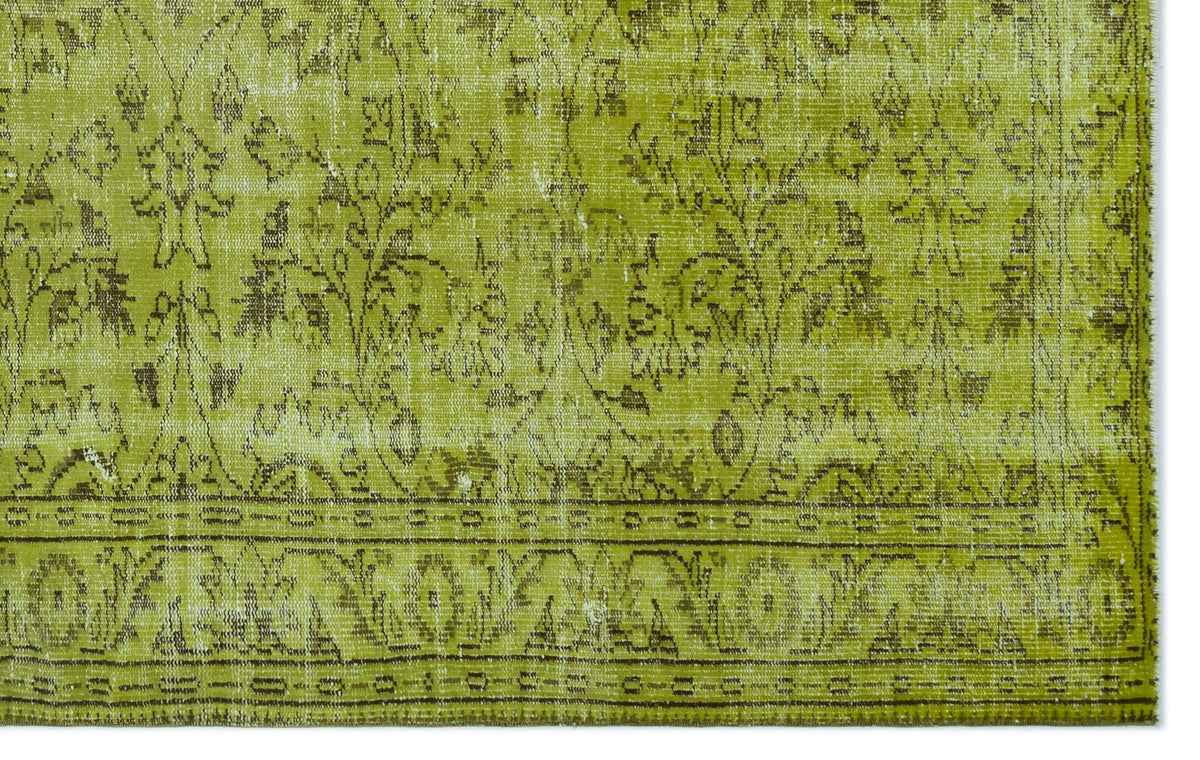 Green Over Dyed Vintage Rug 5&#39;11&#39;&#39; x 9&#39;6&#39;&#39; ft 180 x 290 cm