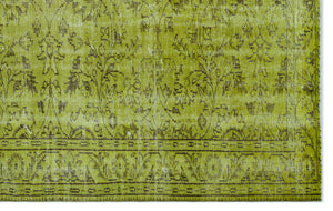 Green Over Dyed Vintage Rug 5'11'' x 9'6'' ft 180 x 290 cm