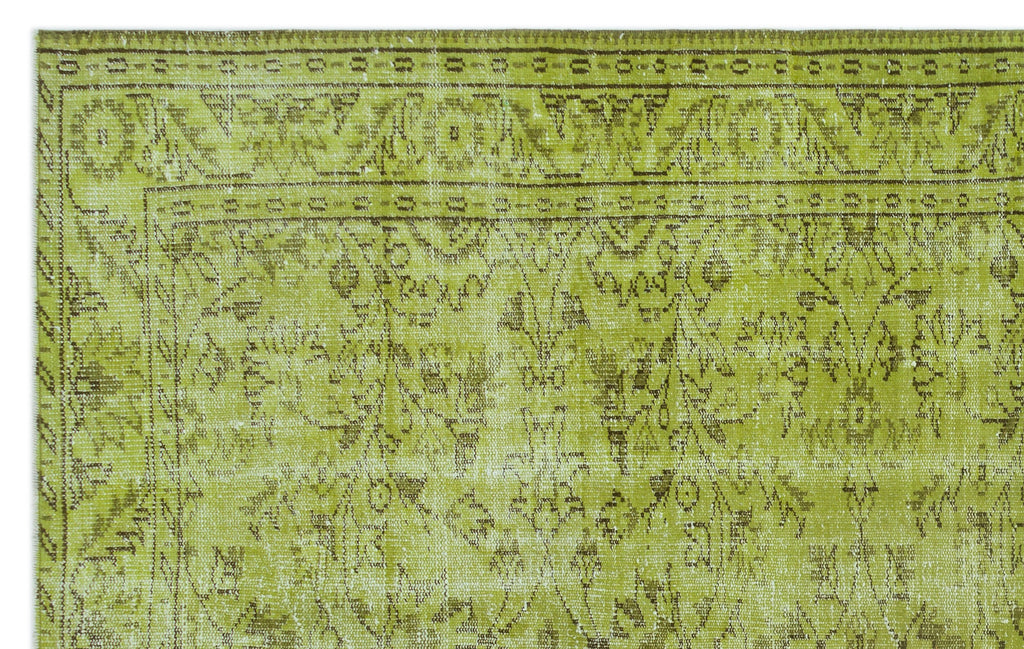 Green Over Dyed Vintage Rug 5'11'' x 9'6'' ft 180 x 290 cm