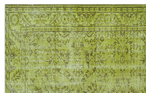 Green Over Dyed Vintage Rug 5'11'' x 9'6'' ft 180 x 290 cm