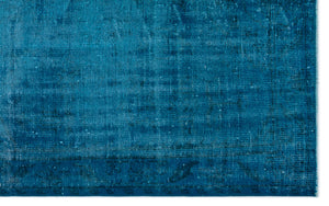 Turquoise  Over Dyed Vintage Rug 5'2'' x 8'4'' ft 157 x 254 cm