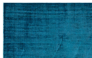 Turquoise  Over Dyed Vintage Rug 5'2'' x 8'4'' ft 157 x 254 cm