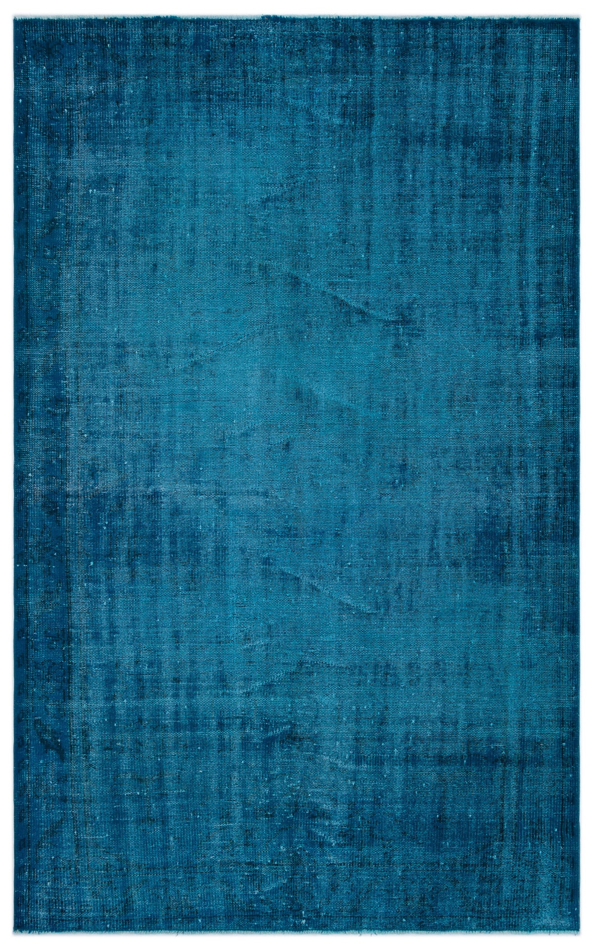 Turquoise  Over Dyed Vintage Rug 5&#39;2&#39;&#39; x 8&#39;4&#39;&#39; ft 157 x 254 cm