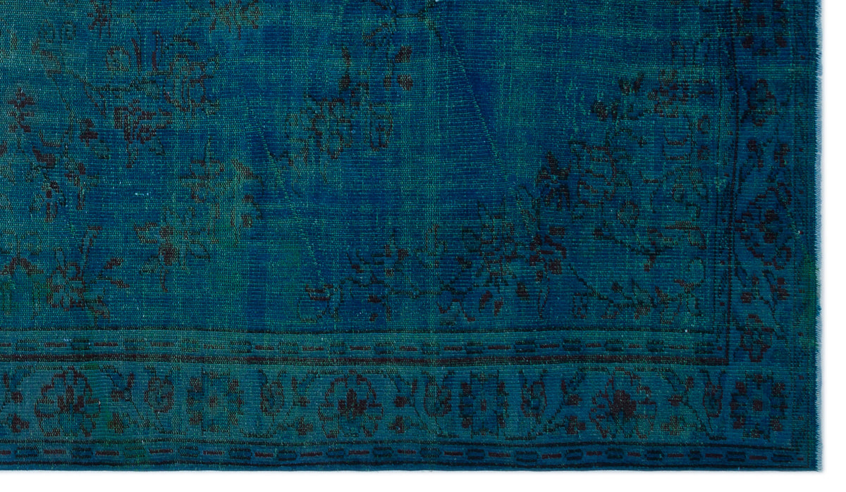 Turquoise  Over Dyed Vintage Rug 6&#39;1&#39;&#39; x 10&#39;3&#39;&#39; ft 185 x 313 cm