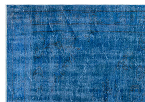 Blue Over Dyed Vintage Rug 5'6'' x 7'11'' ft 168 x 242 cm