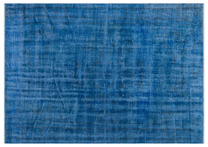 Blue Over Dyed Vintage Rug 5'6'' x 7'11'' ft 168 x 242 cm
