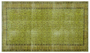 Green Over Dyed Vintage Rug 5'4'' x 9'1'' ft 163 x 278 cm
