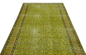 Green Over Dyed Vintage Rug 5'4'' x 9'1'' ft 163 x 278 cm