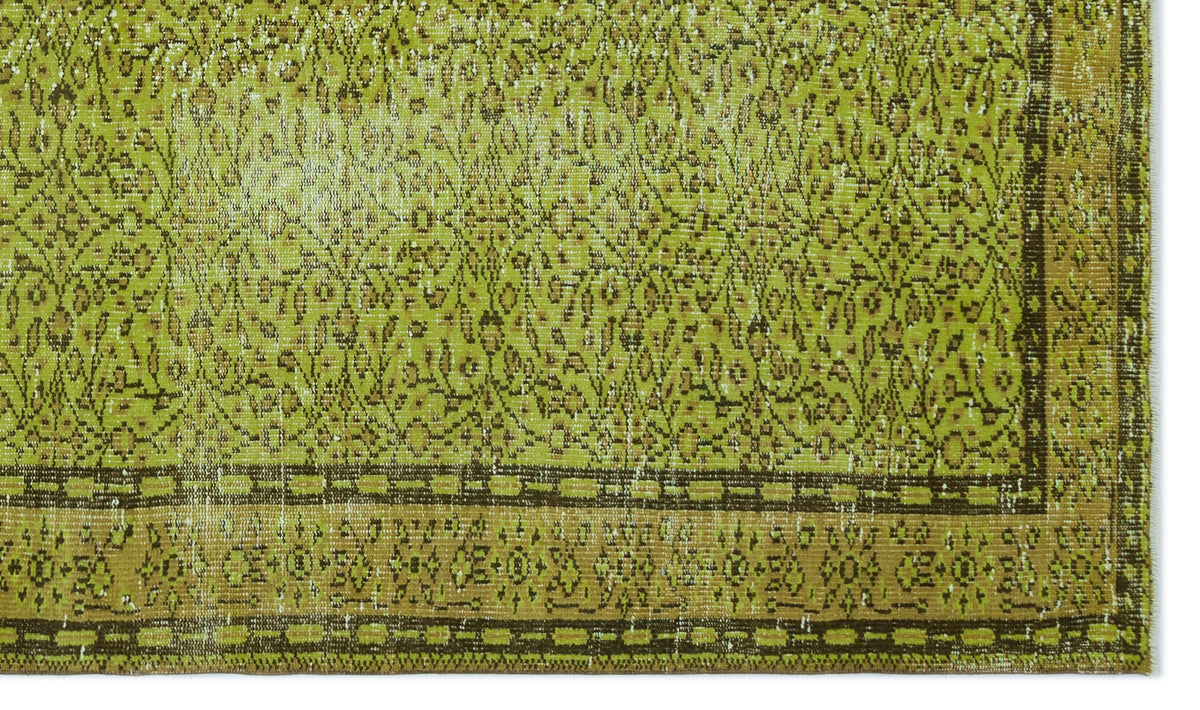 Green Over Dyed Vintage Rug 5&#39;4&#39;&#39; x 9&#39;1&#39;&#39; ft 163 x 278 cm