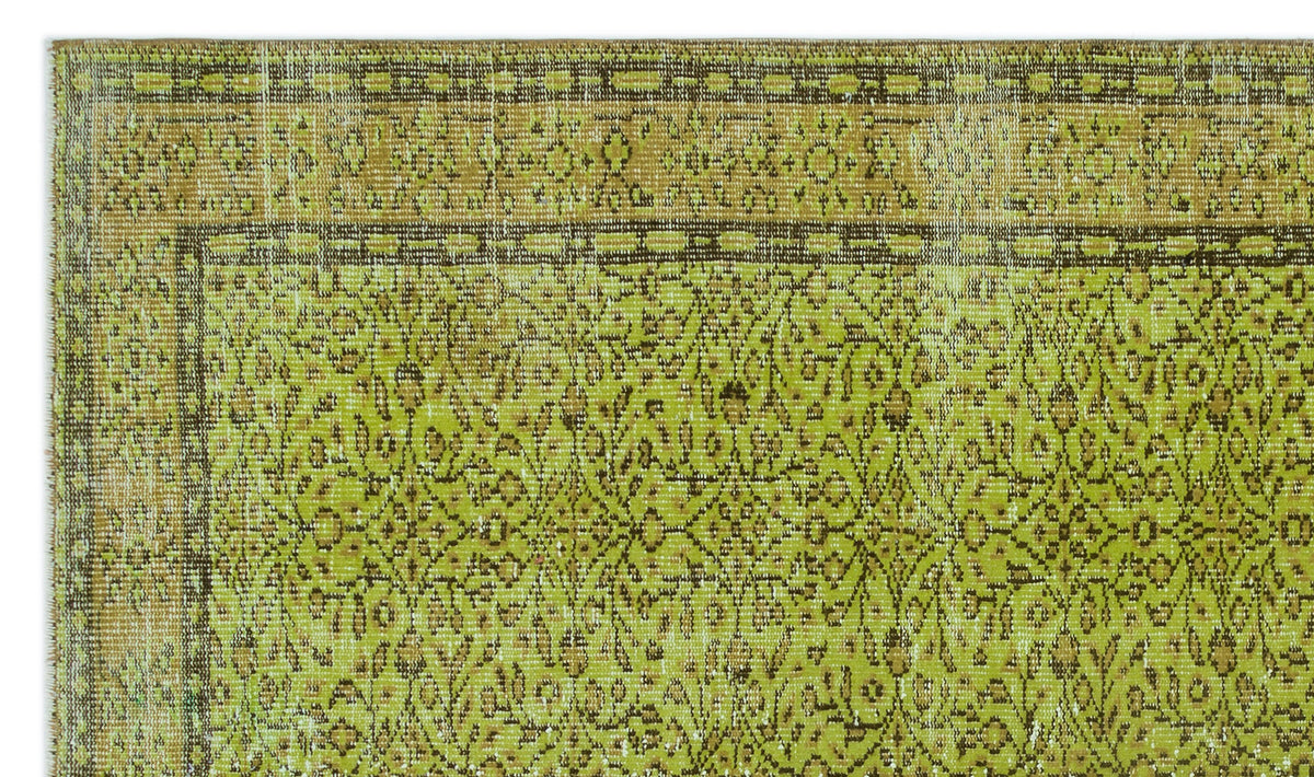 Green Over Dyed Vintage Rug 5&#39;4&#39;&#39; x 9&#39;1&#39;&#39; ft 163 x 278 cm