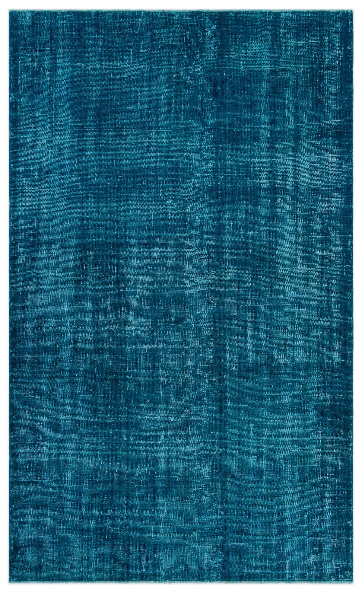 Turquoise  Over Dyed Vintage Rug 4&#39;10&#39;&#39; x 8&#39;0&#39;&#39; ft 147 x 245 cm