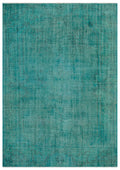 Turquoise  Over Dyed Vintage Rug 5'8'' x 8'0'' ft 172 x 244 cm