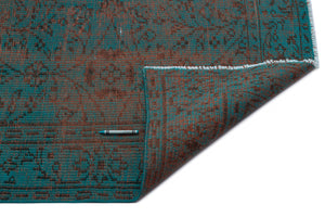 Turquoise  Over Dyed Vintage Rug 6'2'' x 9'5'' ft 188 x 288 cm