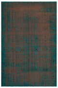 Turquoise  Over Dyed Vintage Rug 6'2'' x 9'5'' ft 188 x 288 cm