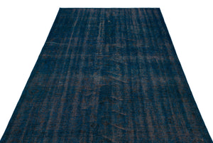 Blue Over Dyed Vintage Rug 5'3'' x 8'8'' ft 159 x 265 cm