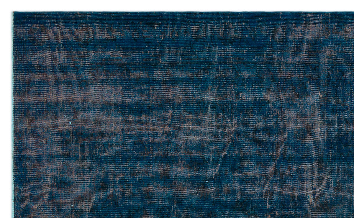 Blue Over Dyed Vintage Rug 5&#39;3&#39;&#39; x 8&#39;8&#39;&#39; ft 159 x 265 cm