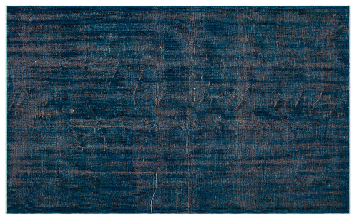 Blue Over Dyed Vintage Rug 5&#39;3&#39;&#39; x 8&#39;8&#39;&#39; ft 159 x 265 cm