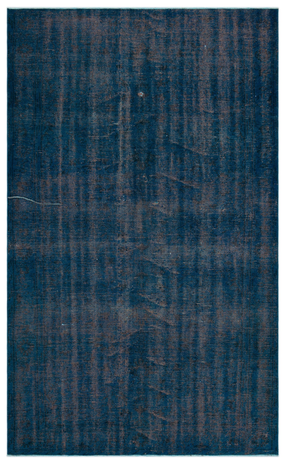 Blue Over Dyed Vintage Rug 5&#39;3&#39;&#39; x 8&#39;8&#39;&#39; ft 159 x 265 cm