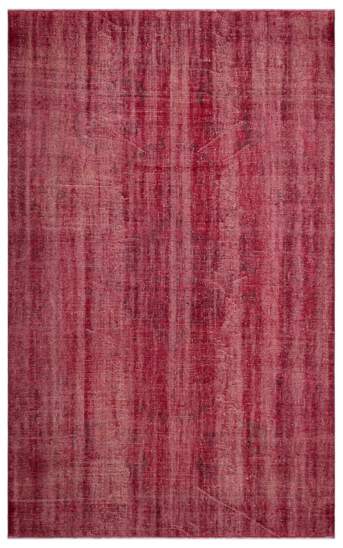 Red Over Dyed Vintage Rug 6&#39;2&#39;&#39; x 10&#39;1&#39;&#39; ft 187 x 308 cm