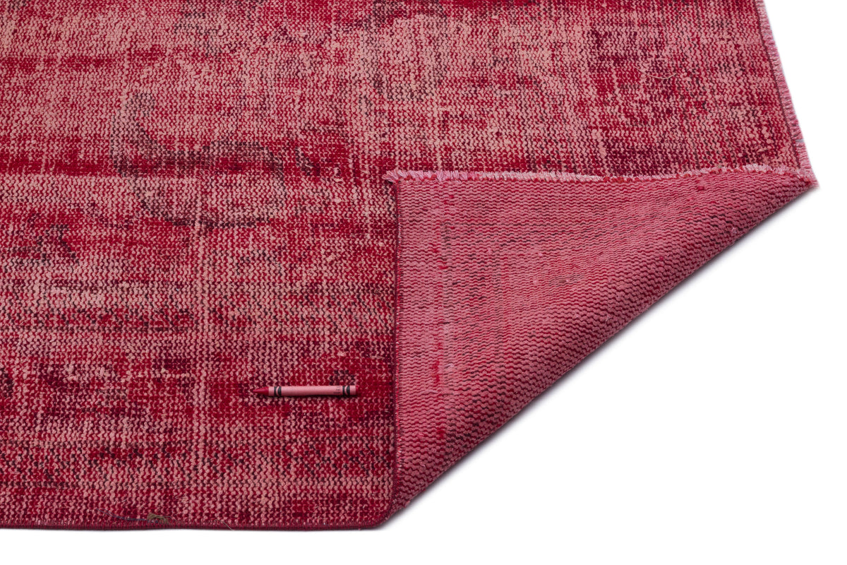 Red Over Dyed Vintage Rug 6&#39;2&#39;&#39; x 10&#39;1&#39;&#39; ft 187 x 308 cm