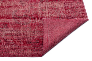 Red Over Dyed Vintage Rug 6'2'' x 10'1'' ft 187 x 308 cm