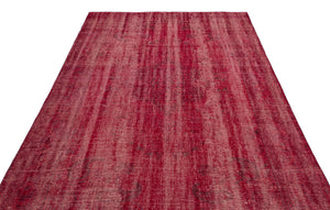 Red Over Dyed Vintage Rug 6'2'' x 10'1'' ft 187 x 308 cm