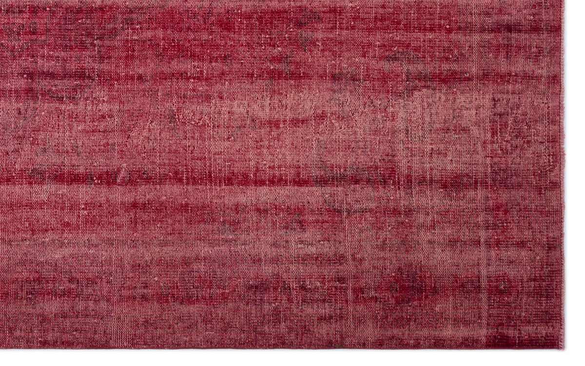 Red Over Dyed Vintage Rug 6&#39;2&#39;&#39; x 10&#39;1&#39;&#39; ft 187 x 308 cm