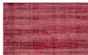 Red Over Dyed Vintage Rug 6'2'' x 10'1'' ft 187 x 308 cm