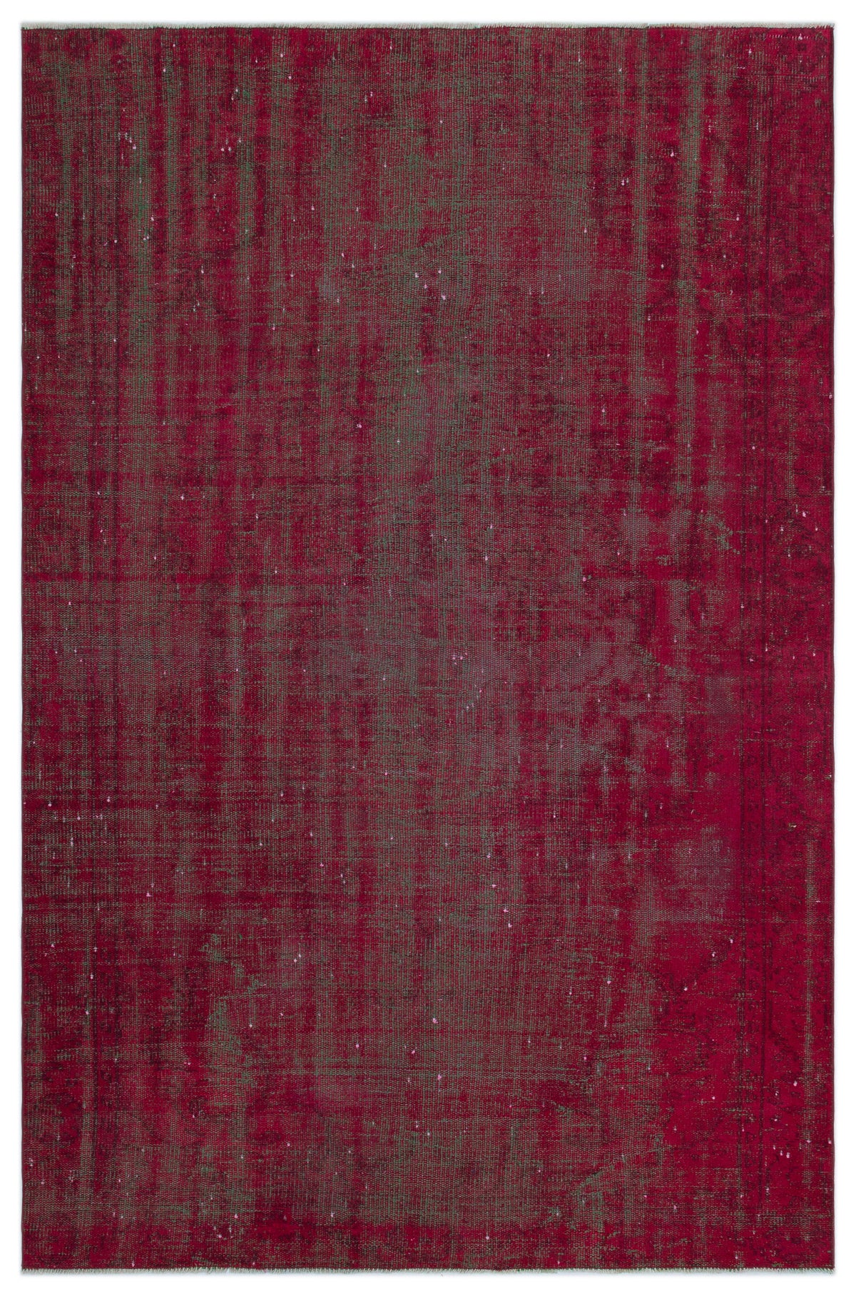 Red Over Dyed Vintage Rug 5&#39;6&#39;&#39; x 8&#39;5&#39;&#39; ft 167 x 256 cm