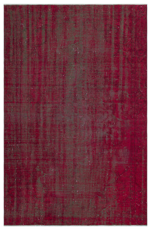 Red Over Dyed Vintage Rug 5'6'' x 8'5'' ft 167 x 256 cm