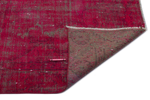 Red Over Dyed Vintage Rug 5'6'' x 8'5'' ft 167 x 256 cm